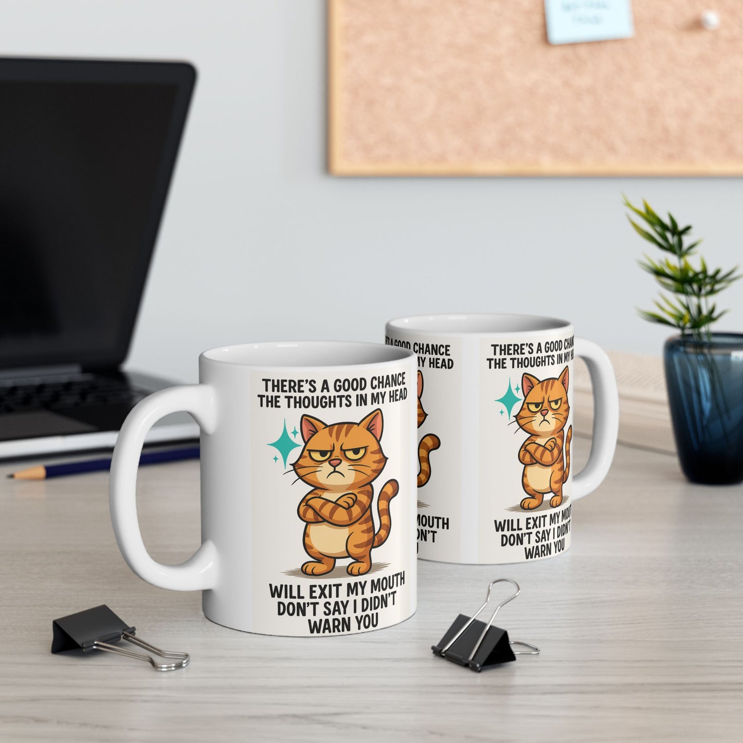 Sassy Cat Ceramic Mug: Quirky Gift for Cat Lovers, Funny Coffee Cup, Unique Birthday Present, Perfect for Pet Owners