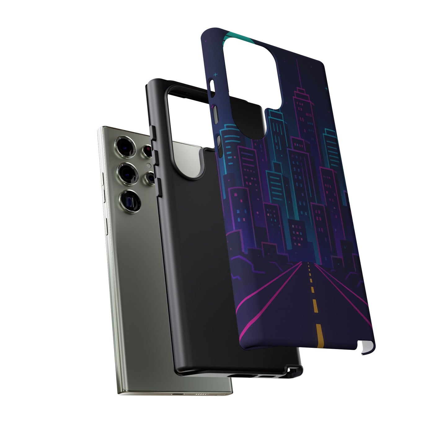 Cityscape Phone Case, Tough Cases, Urban Style, Nighttime Vibe, Phone Cover, Gift for City Lovers, Modern Design