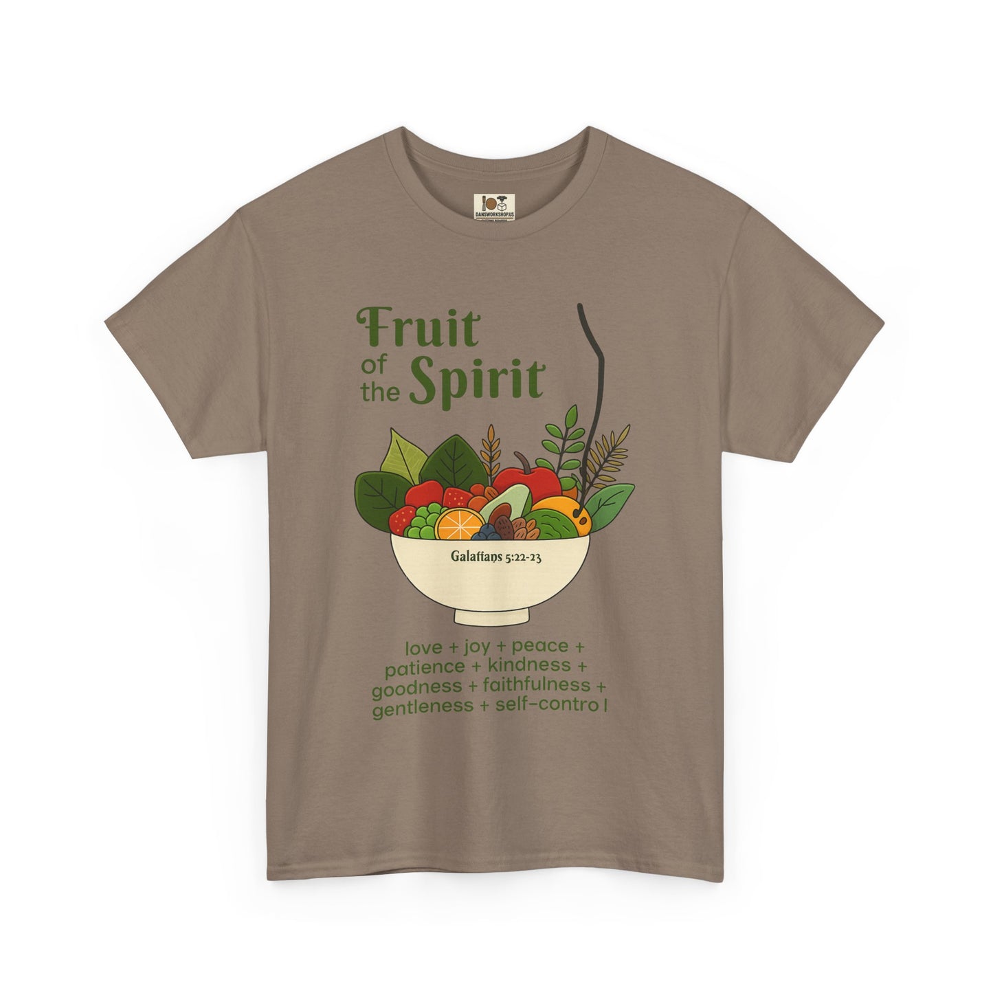 Spiritual Fruit Tee, Unisex Heavy Cotton Shirt, Motivational Gift for Christians, Faith Inspired Apparel, Kindness & Peace Shirt