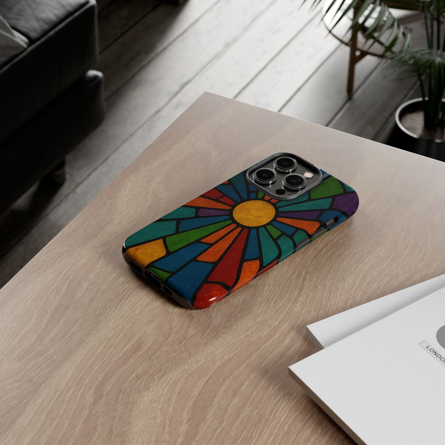Colorful Stained Glass Phone Case, Tough Cases, Artistic Phone Cover, Vibrant Mobile Accessory, Unique Gift for Art Lovers