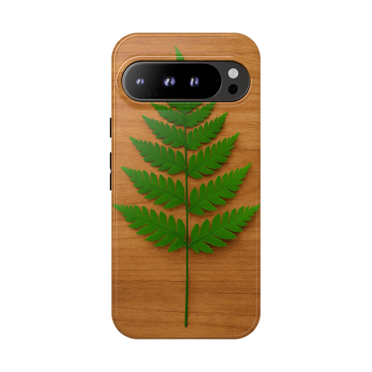 Wooden Fern Phone Case - Eco-Friendly Tough Cases for Nature Lovers, Unique Gift, Customizable Design, Nature-Themed Accessories