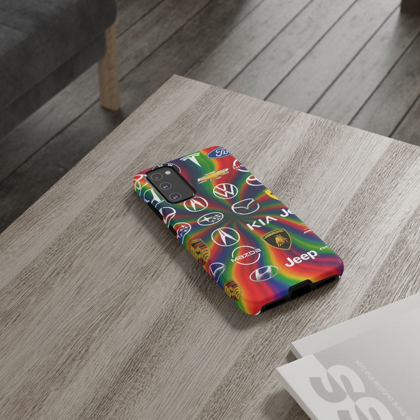 Colorful Car Logos Phone Case - Vibrant Tough Cases for Auto Enthusiasts, Unique Gift for Birthdays, Car Events, and Holidays