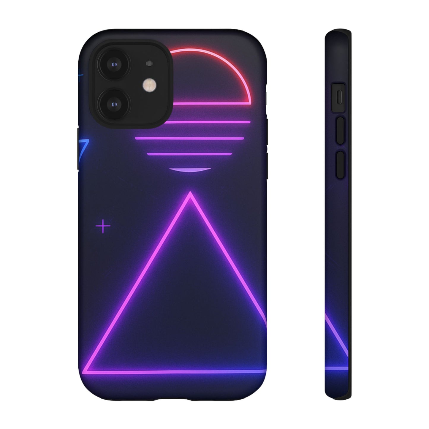 Retro Neon Phone Case, Tough Cases for iPhone, 80s Aesthetic Phone Cover, Abstract Neon Design, Gift for Tech Lovers