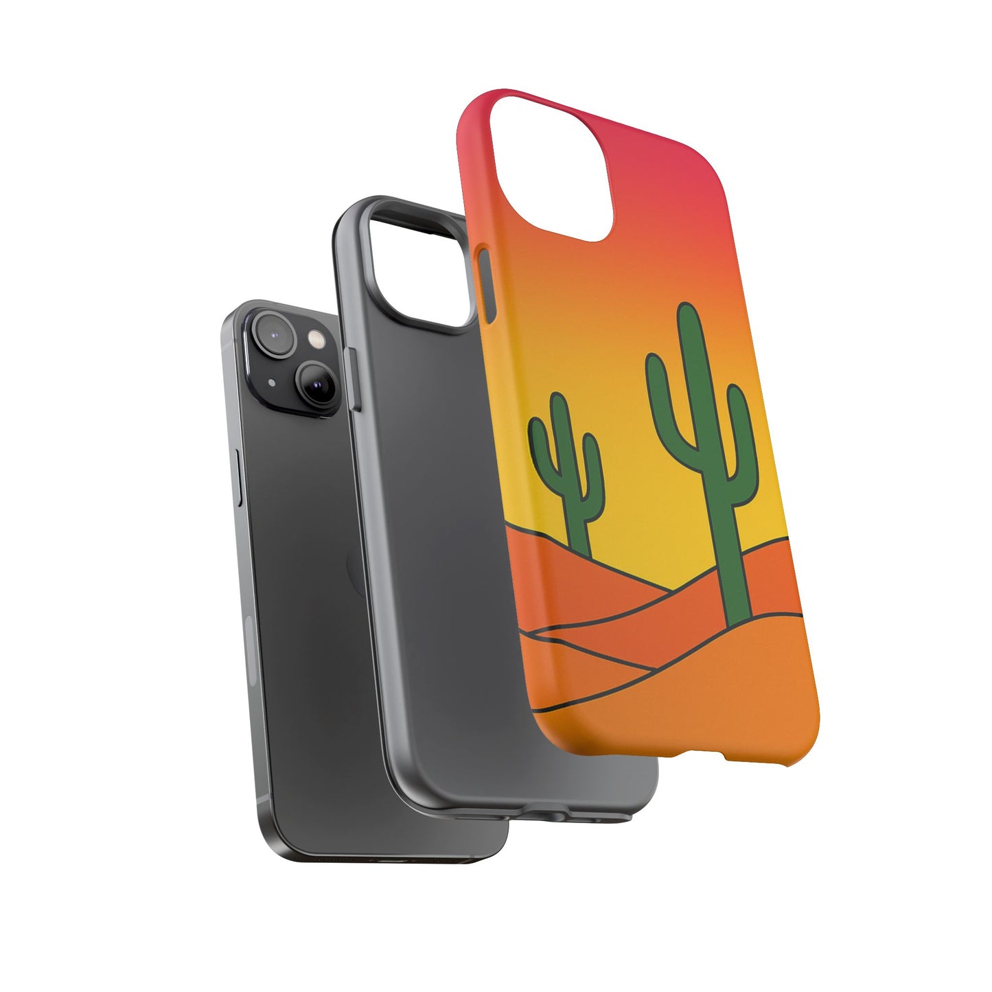 Desert Vibes Phone Case, Tough Cases, Cactus Design, Colorful Phone Cover, Summer Aesthetic, Unique Gift Idea