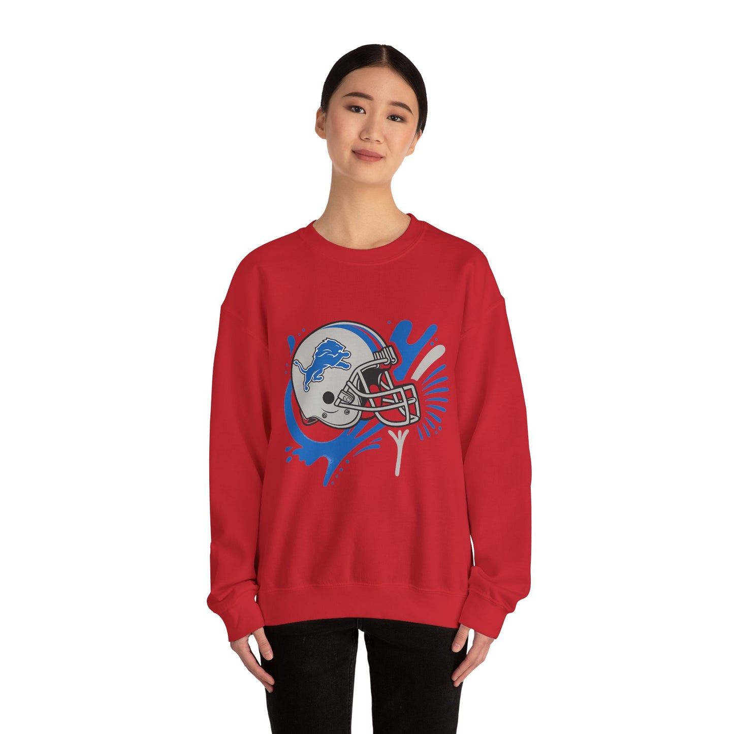 Detroit Lions Sweatshirt, Unisex Heavy Blend Crewneck, Game Day Apparel, Sports Fan Gift, NFL Team Merchandise, Casual Comfort