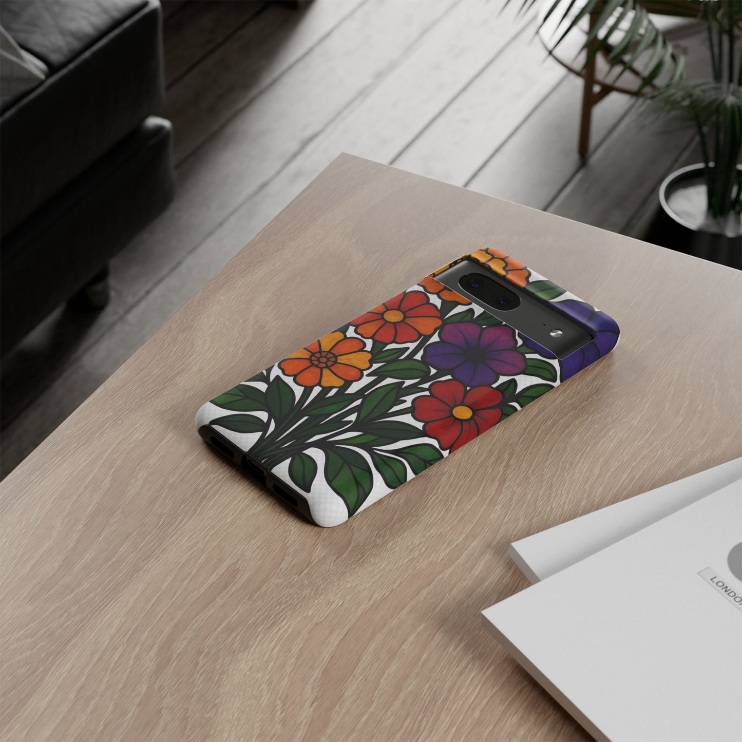 Floral Phone Case, Tough Cases with Colorful Flower Design, Gift for Flower Lovers, Summer Accessories, Trendy Phone Cover