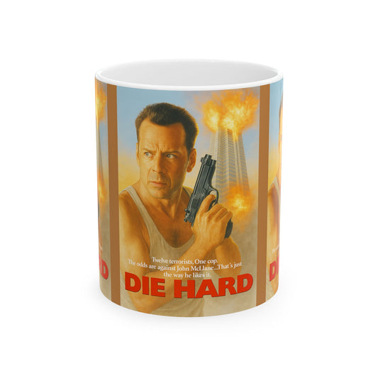 Die Hard Ceramic Mug - Retro Movie Gift, Coffee Lover's Mug, Unique Kitchen Decor, Die Hard Fan Gift, Pop Culture Collectible