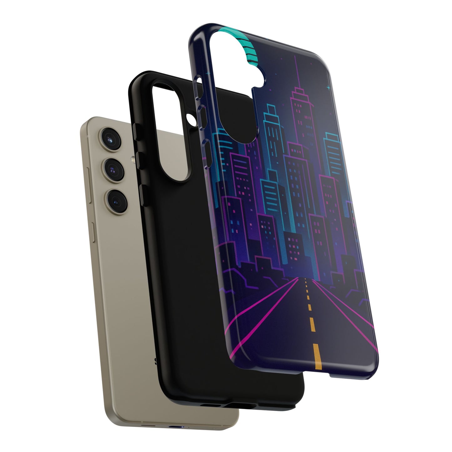 Cityscape Phone Case, Tough Cases, Urban Style, Nighttime Vibe, Phone Cover, Gift for City Lovers, Modern Design
