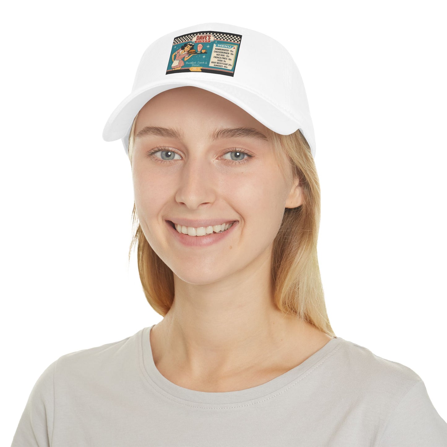 Retro Diner Low Profile Baseball Cap | Vintage Style Cap, Unisex Gift, Casual Headwear, Fun Accessory, Summer Vibes