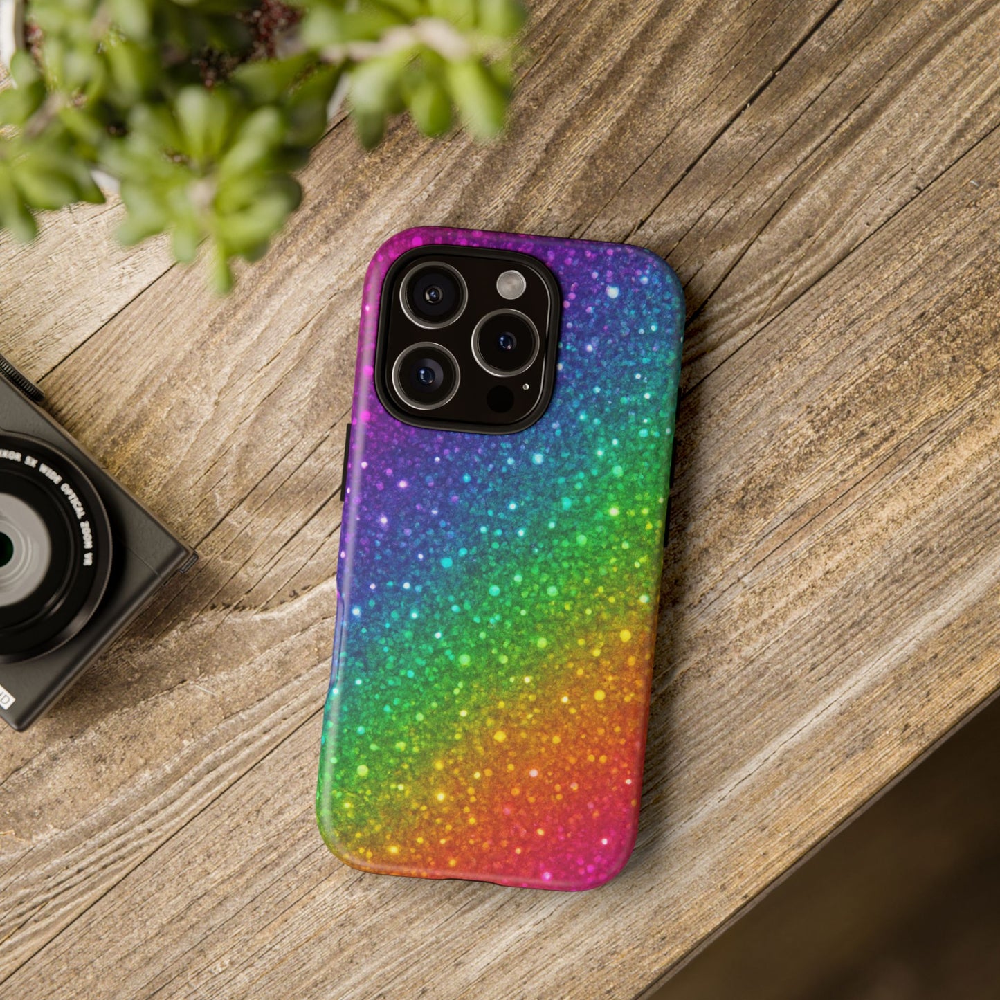 Colorful Glitter Phone Case, Tough Cases, Rainbow Sparkle Phone Cover, Gift for Her, Trendy Phone Accessory, Summer Vibes