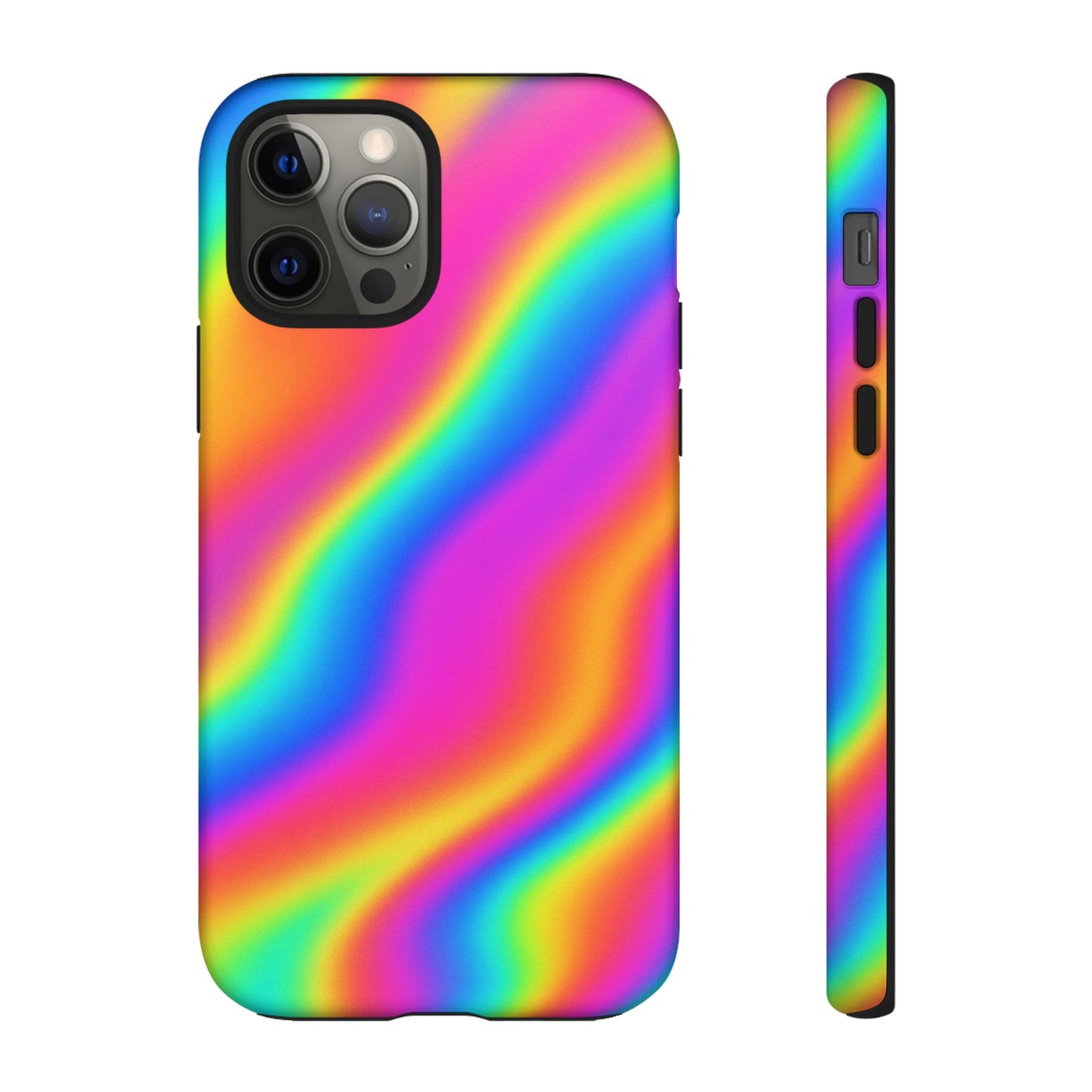 Rainbow Wavy Phone Case - Colorful Tough Cases for Stylish Protection, LGBTQ+ Pride Gift, Trendy Phone Accessory, Birthday, Holiday Present