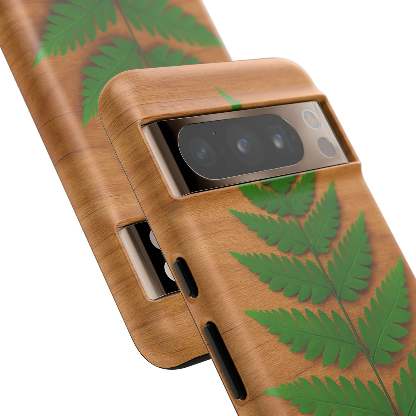 Wooden Fern Phone Case - Eco-Friendly Tough Cases for Nature Lovers, Unique Gift, Customizable Design, Nature-Themed Accessories