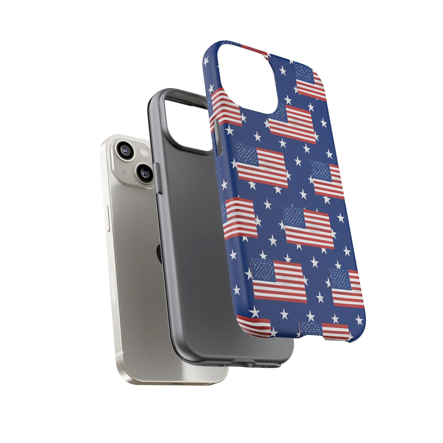 Patriotic Phone Case, Independence Day Accessories, American Flag Design, Star-Spangled Cover, Summer BBQ Gift