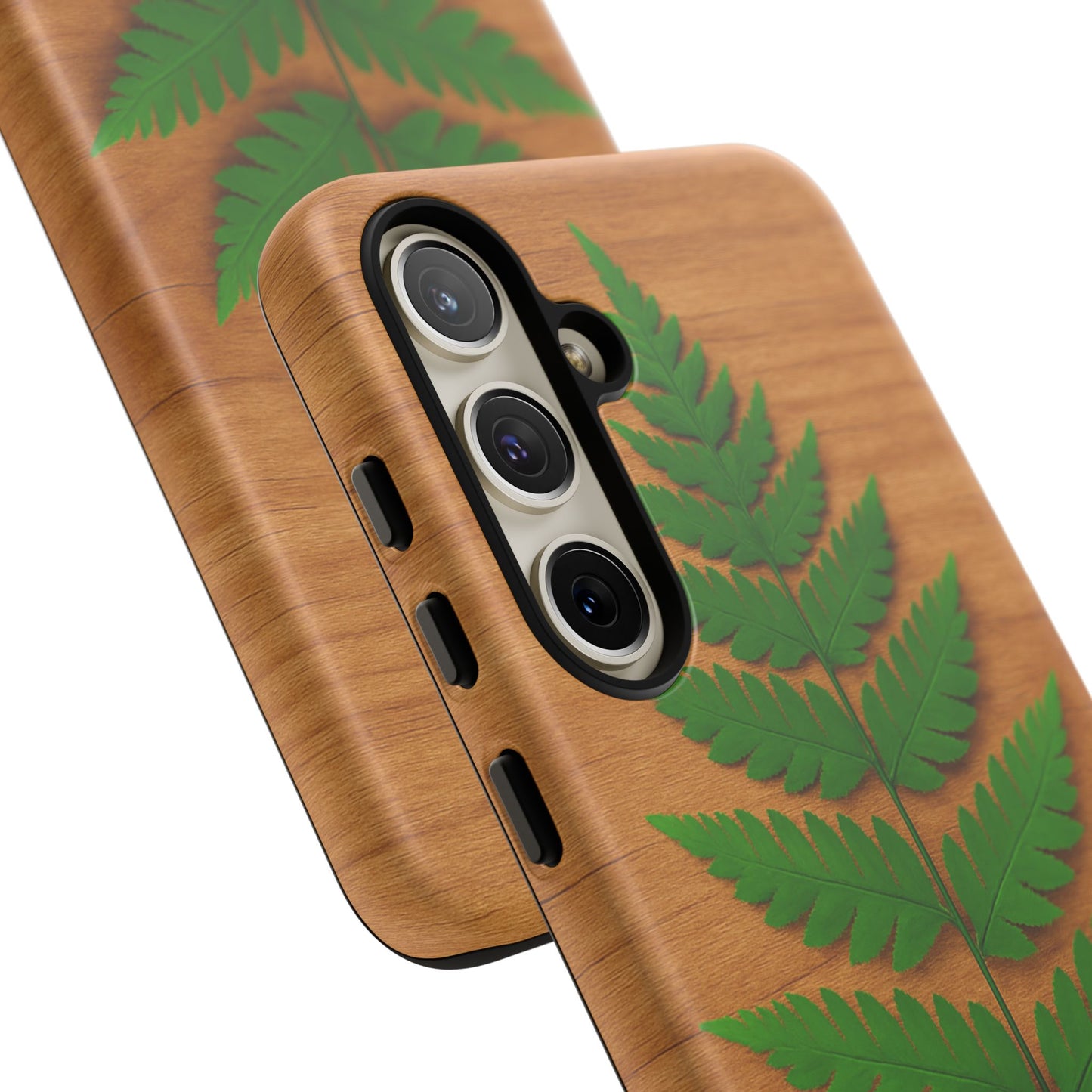Wooden Fern Phone Case - Eco-Friendly Tough Cases for Nature Lovers, Unique Gift, Customizable Design, Nature-Themed Accessories