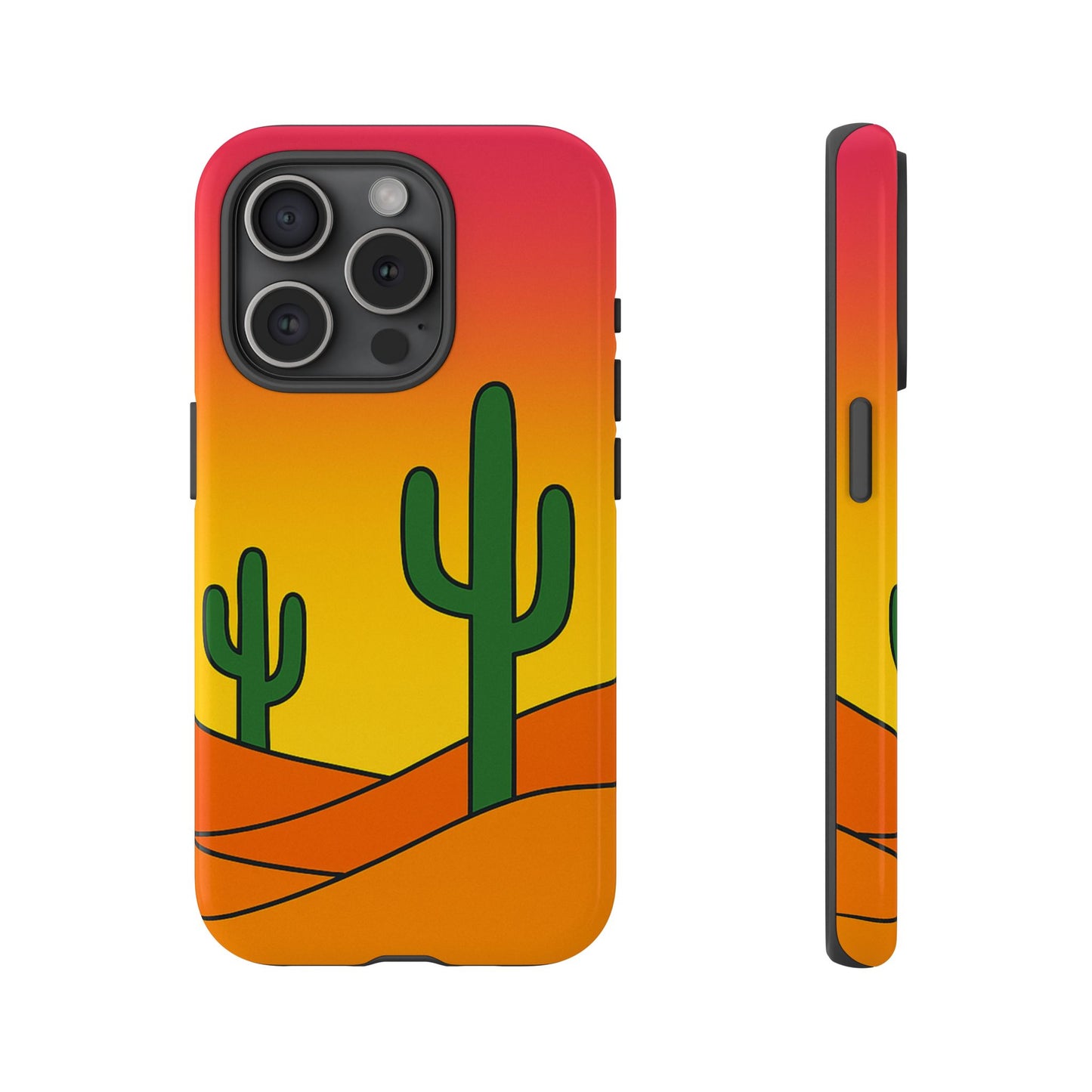 Desert Vibes Phone Case, Tough Cases, Cactus Design, Colorful Phone Cover, Summer Aesthetic, Unique Gift Idea