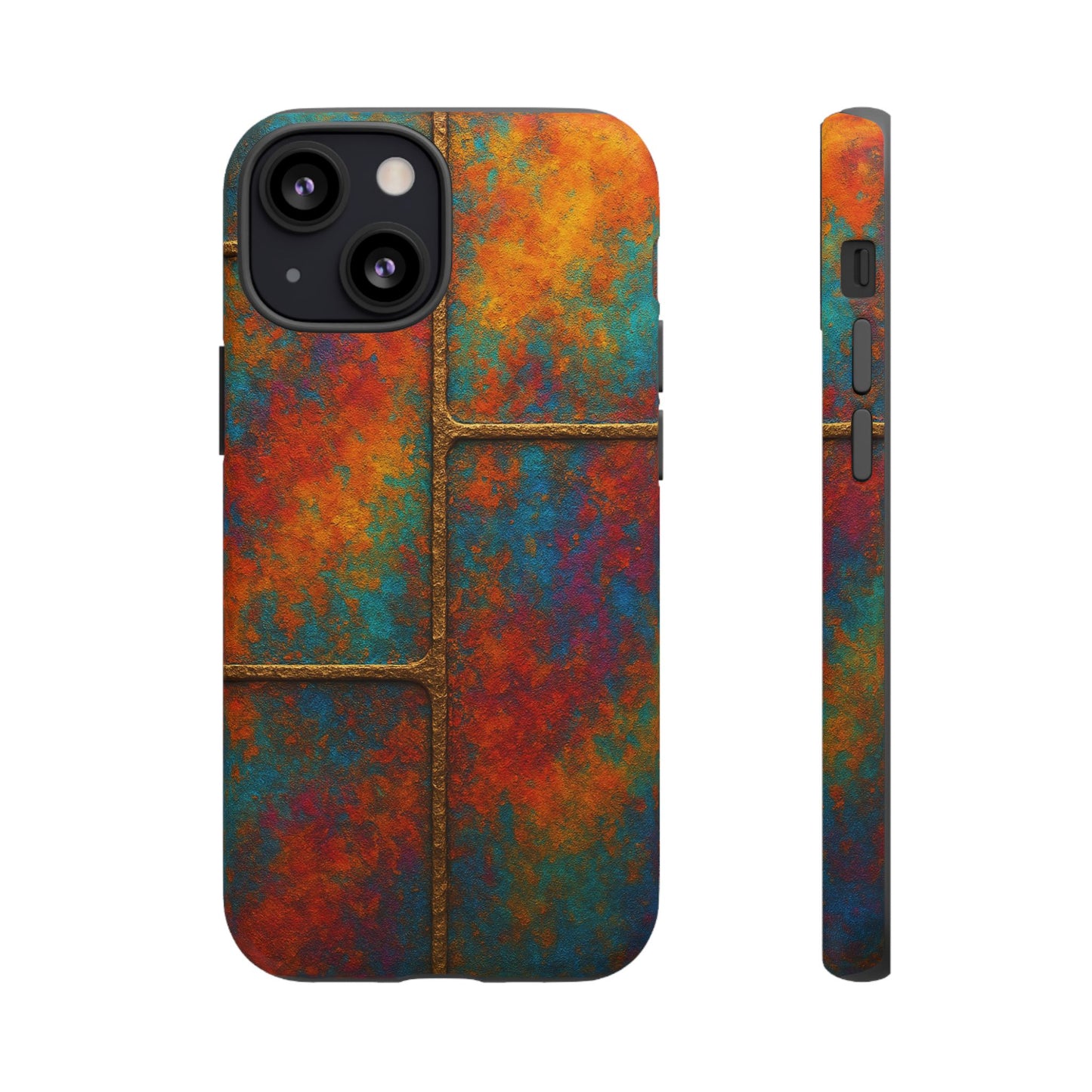Colorful Textured Phone Case, Vibrant iPhone Cover, Tough Protective Shell, Unique Mobile Accessory, Artisan Phone Protection