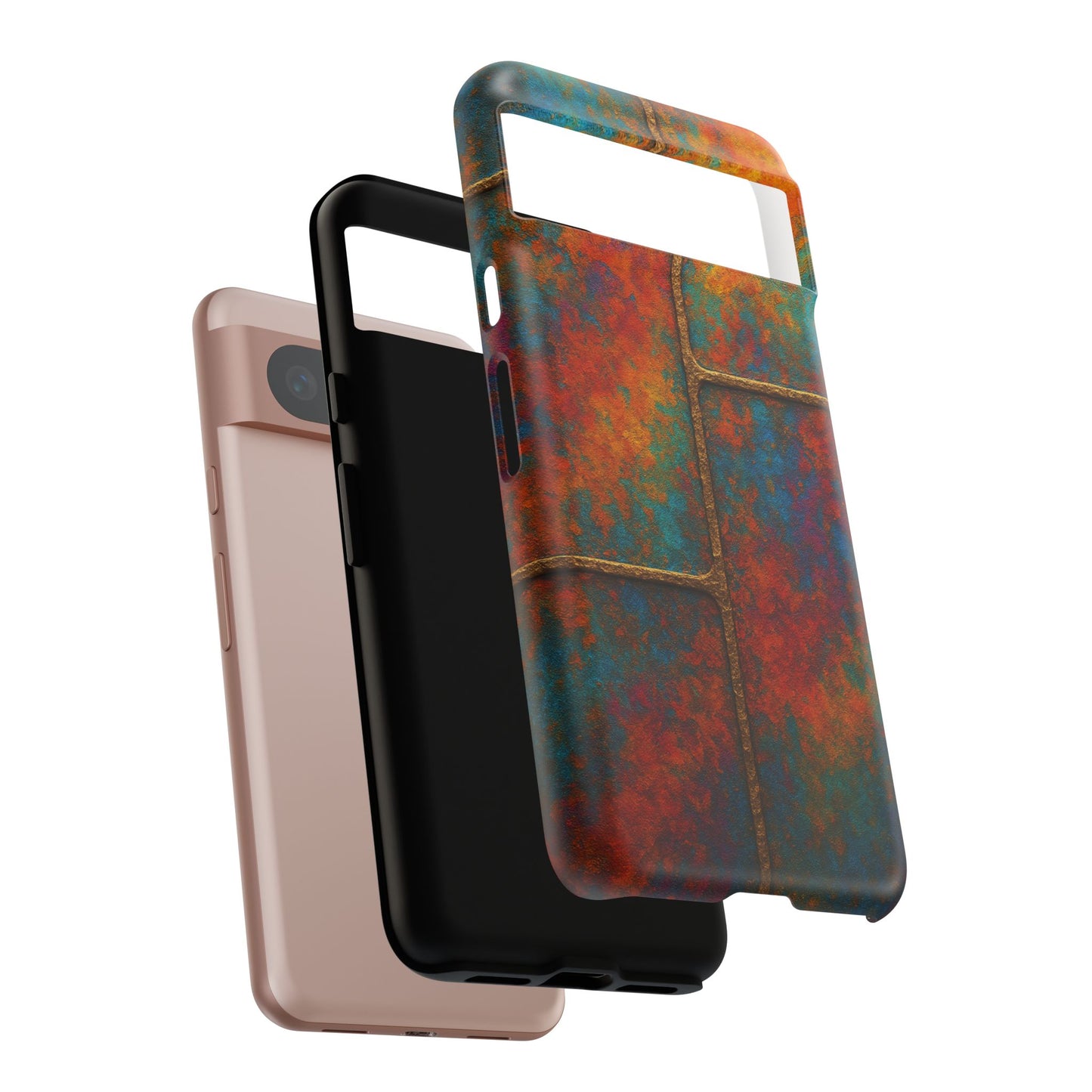 Colorful Textured Phone Case, Vibrant iPhone Cover, Tough Protective Shell, Unique Mobile Accessory, Artisan Phone Protection