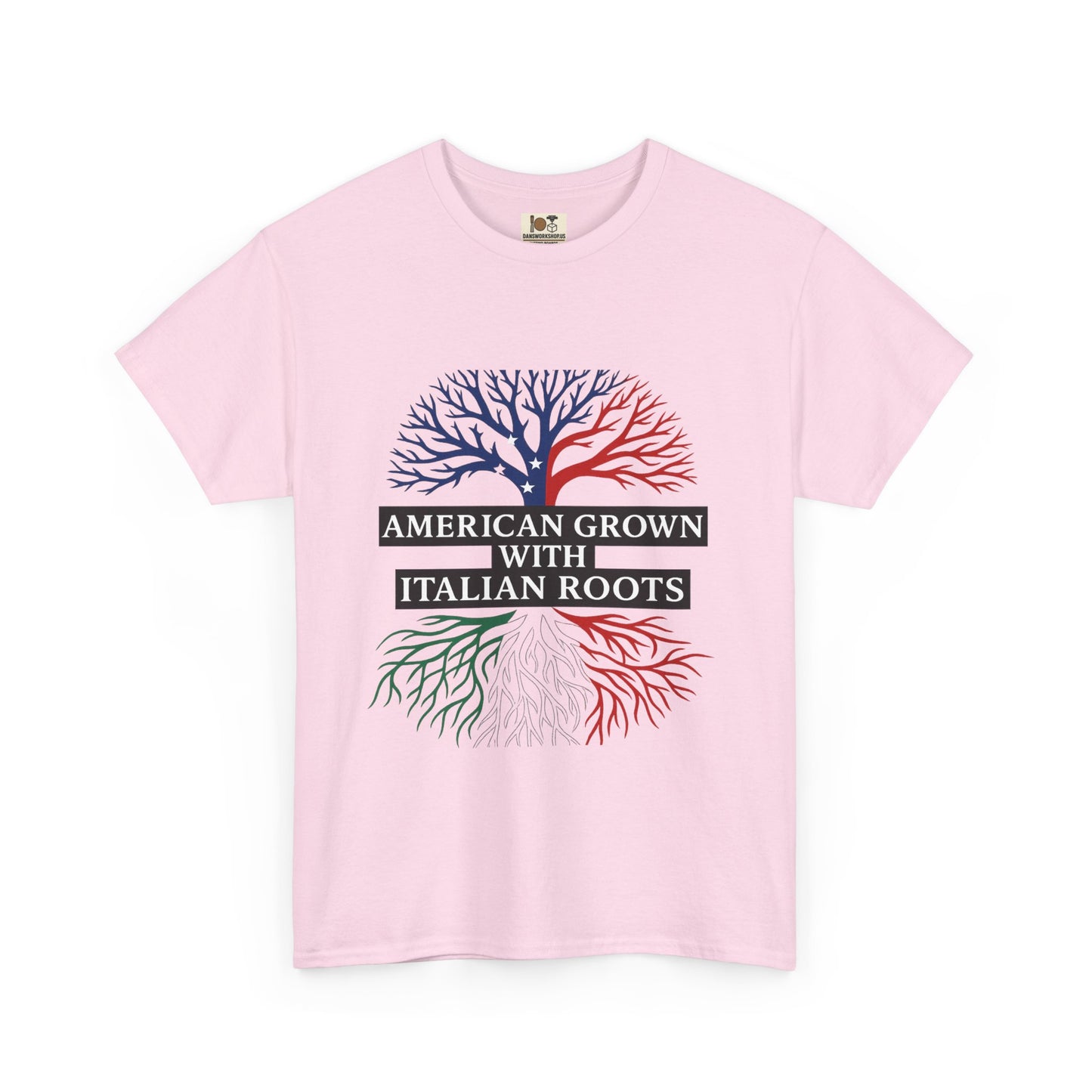 American Grown with Italian Roots Tee | Unisex Cotton Shirt, Heritage Gift, Family Reunion Apparel, Casual Wear, Patriotic Fashion