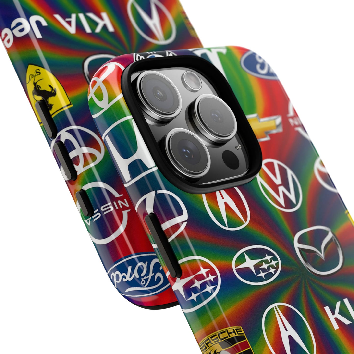 Colorful Car Logos Phone Case - Vibrant Tough Cases for Auto Enthusiasts, Unique Gift for Birthdays, Car Events, and Holidays