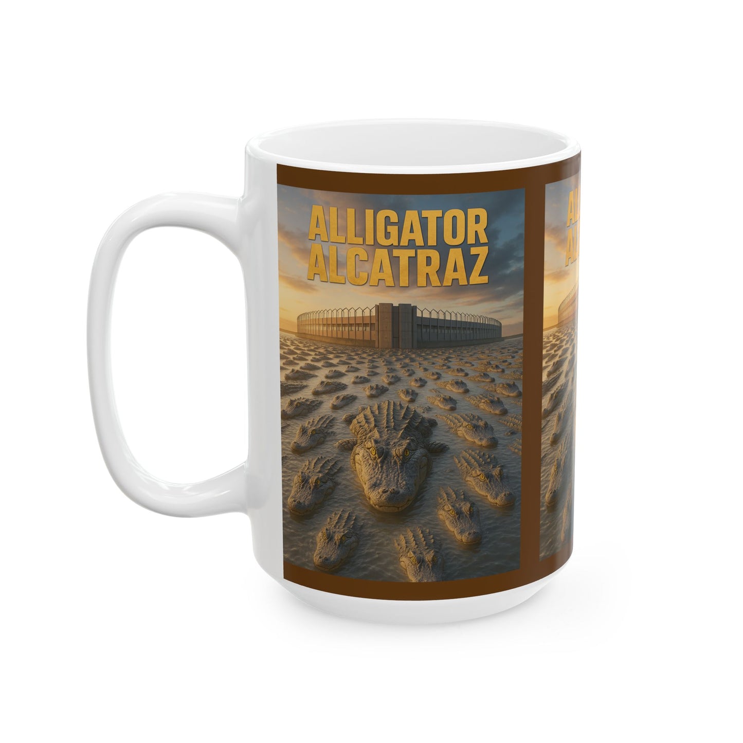 Alligator Alcatraz Ceramic Mug | Unique Gift for Nature Lovers, Home Decor, Coffee Tea Mug, Wildlife Enthusiast, Animal Lover
