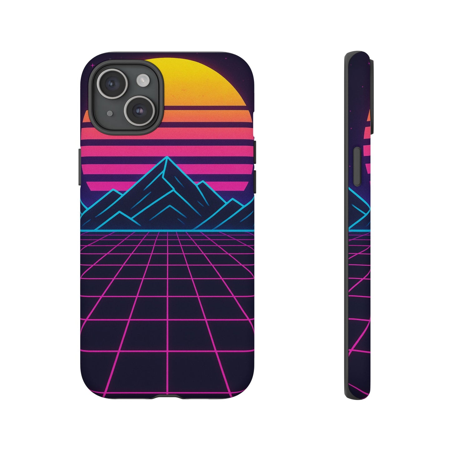 Retro Sunset Phone Case, Vintage Neon Case, 80s Aesthetic Cover, Gift for Tech Lovers, Unique Phone Accessories