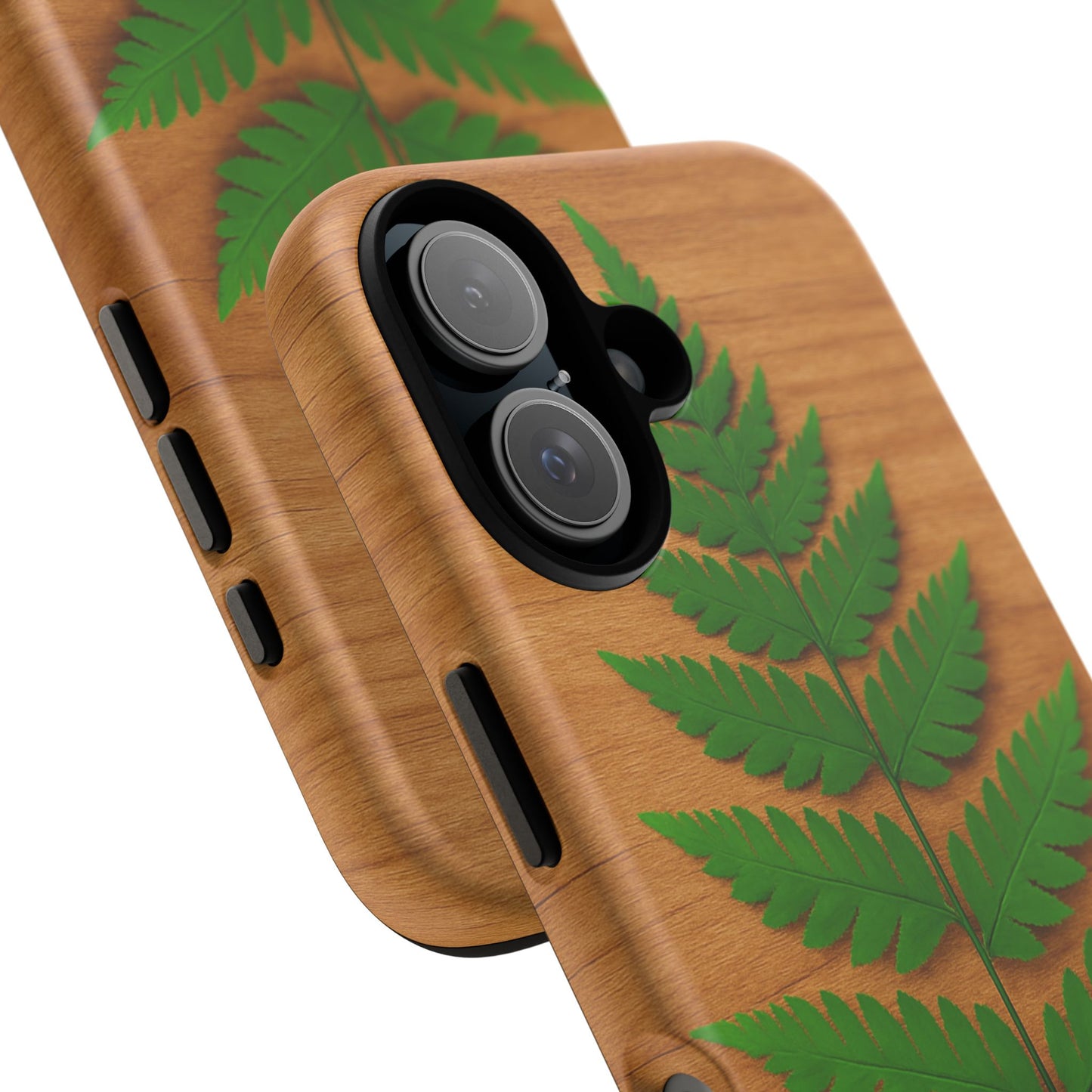Wooden Fern Phone Case - Eco-Friendly Tough Cases for Nature Lovers, Unique Gift, Customizable Design, Nature-Themed Accessories