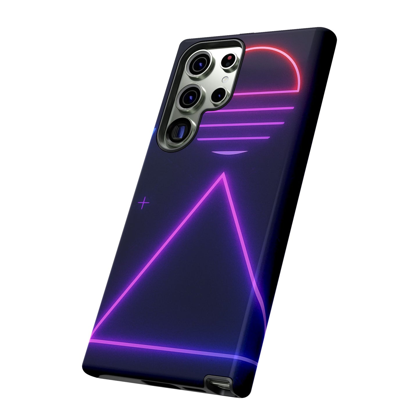Retro Neon Phone Case, Tough Cases for iPhone, 80s Aesthetic Phone Cover, Abstract Neon Design, Gift for Tech Lovers