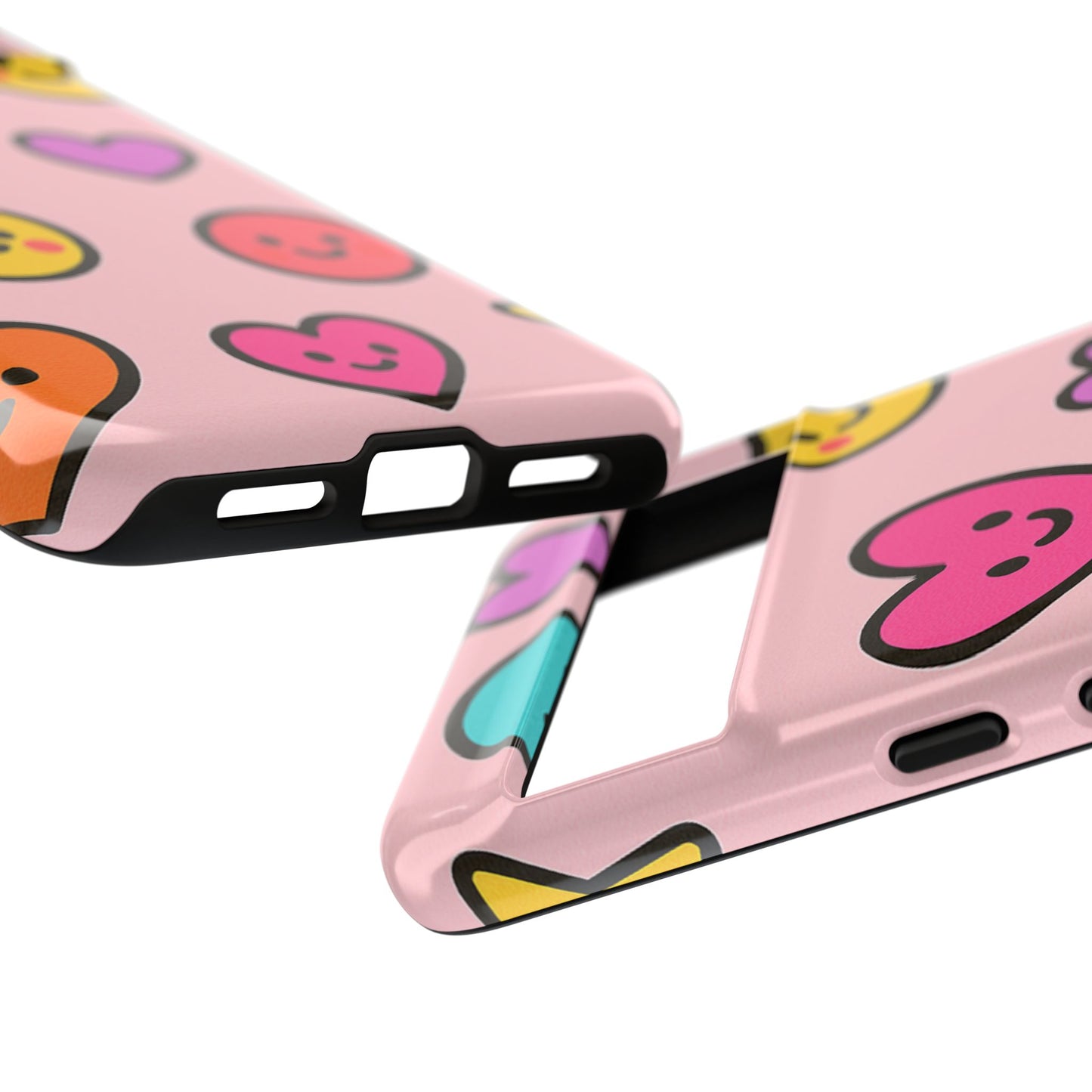 Cute Phone Case with Smiley Faces and Hearts, Fun Gift for Kids and Teens, Cellphone Protector, Birthday Present, Cute Accessories