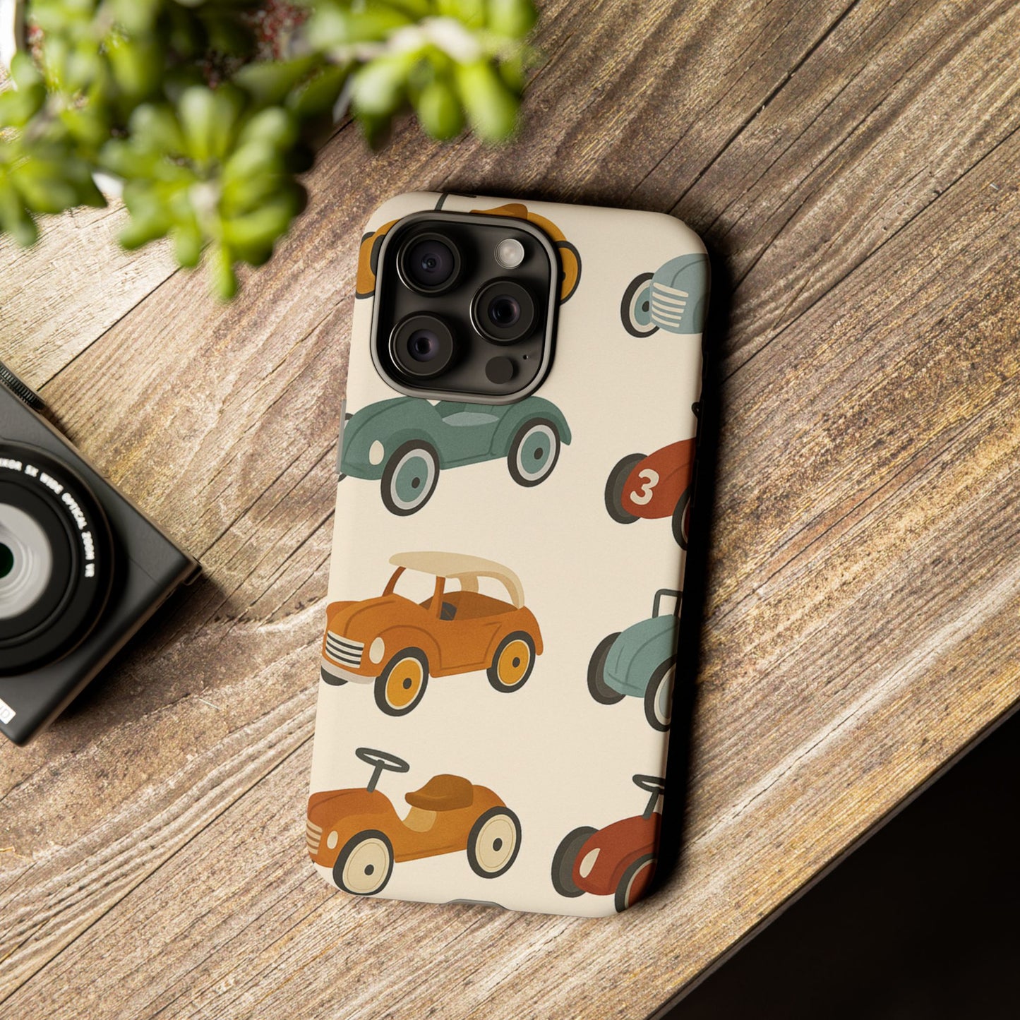 Vintage Car Phone Case, Tough Cases, Kids Gift, Car Lover Accessory, Retro Style, Phone Protection, Unique Design, pedal cars