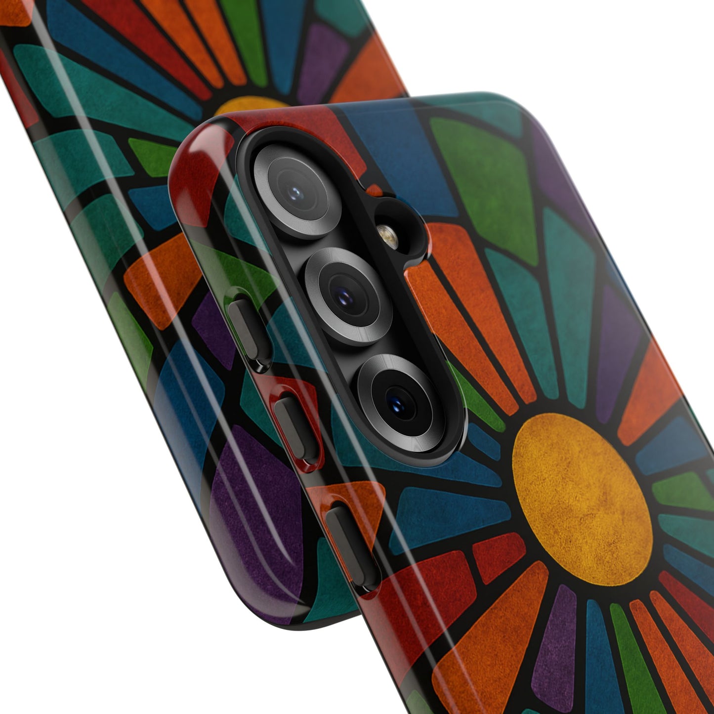 Colorful Stained Glass Phone Case, Tough Cases, Artistic Phone Cover, Vibrant Mobile Accessory, Unique Gift for Art Lovers
