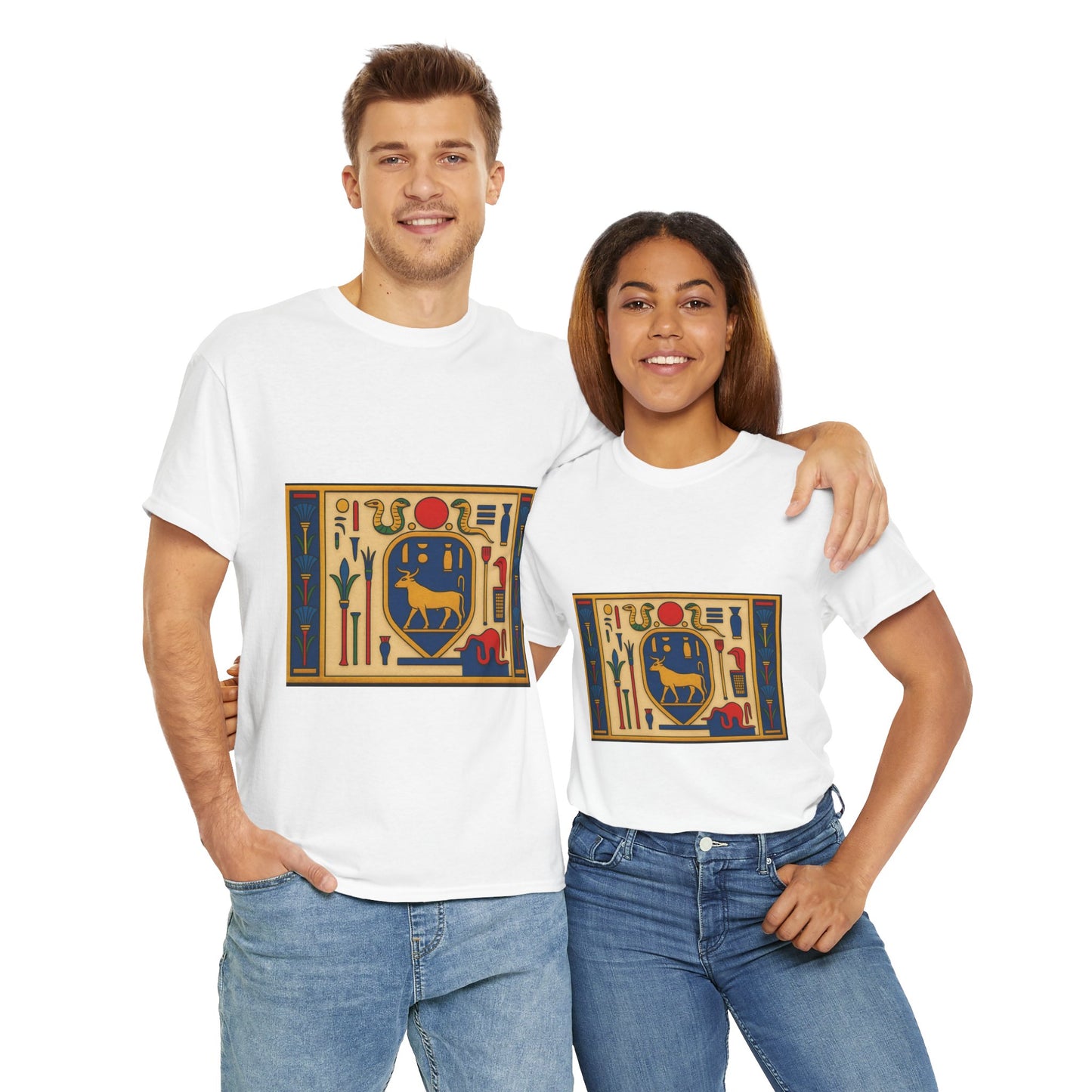 Egyptian Hieroglyphs Unisex Heavy Cotton Tee, Graphic Tee, Casual Wear, Gift Idea, Unique Shirt, Summer Style
