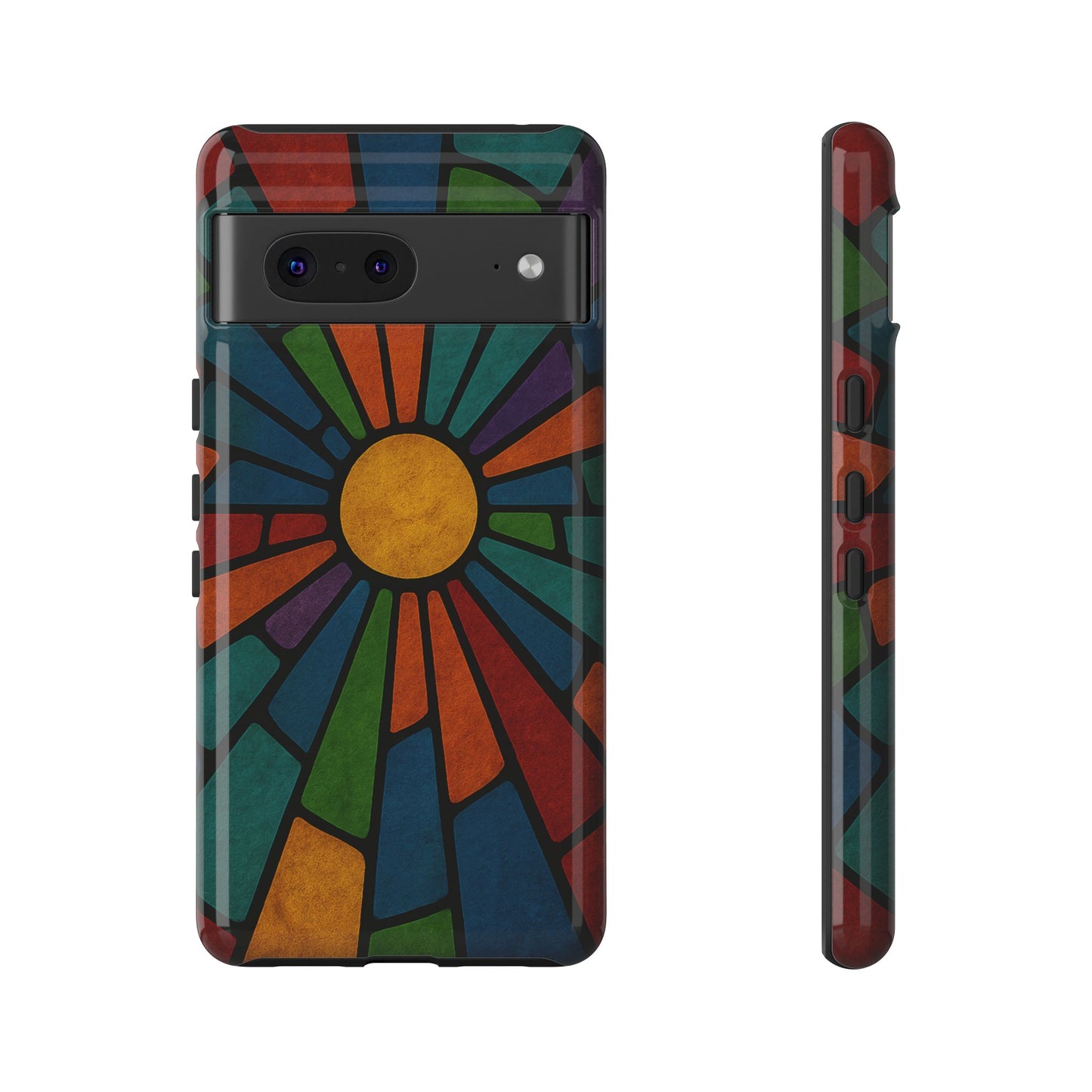 Colorful Stained Glass Phone Case, Tough Cases, Artistic Phone Cover, Vibrant Mobile Accessory, Unique Gift for Art Lovers