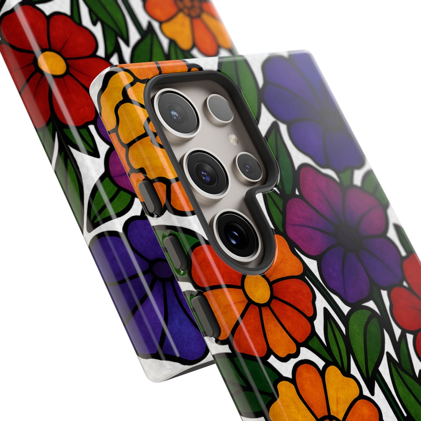 Floral Phone Case, Tough Cases with Colorful Flower Design, Gift for Flower Lovers, Summer Accessories, Trendy Phone Cover