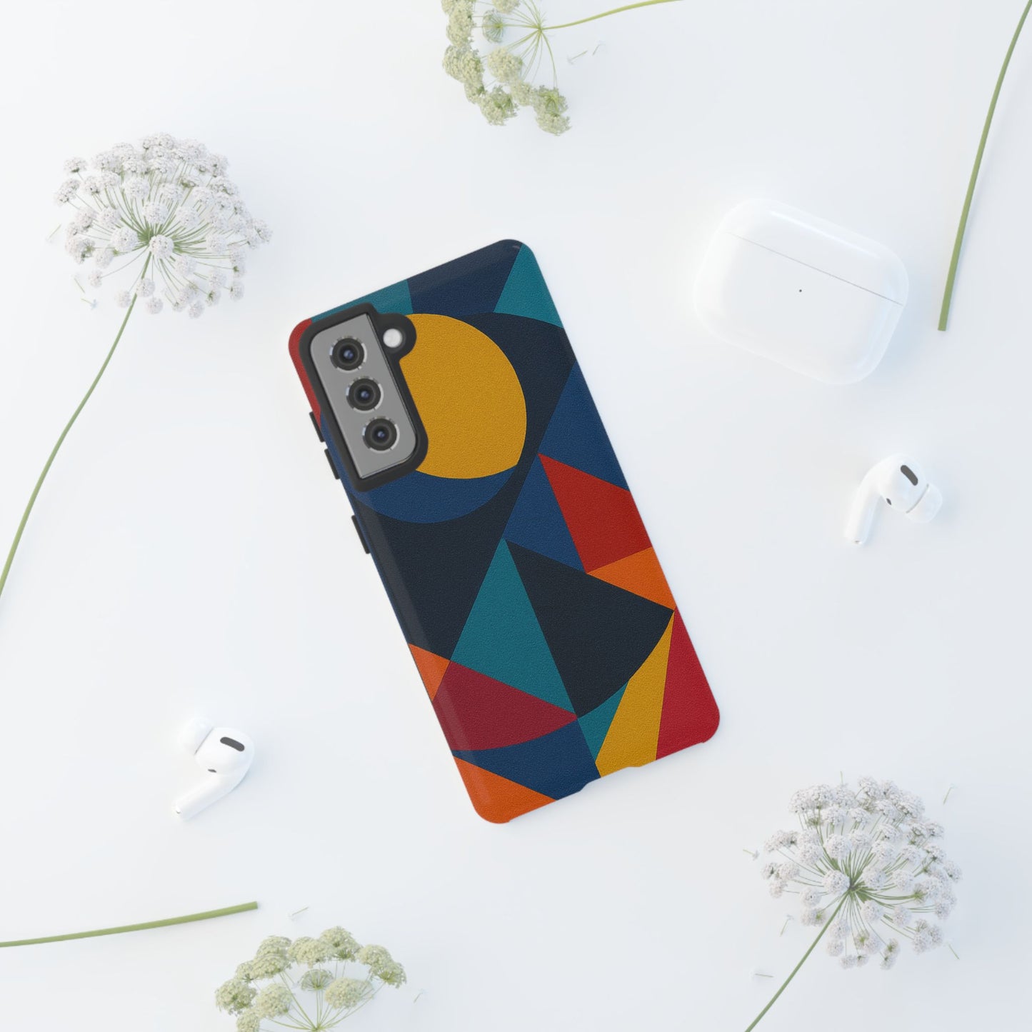 Vibrant Phone Case, Colorful Phone Cover, Geometric Design, Artistic Gift, Trendy Accessory, Vibrant Colors, Unique Design