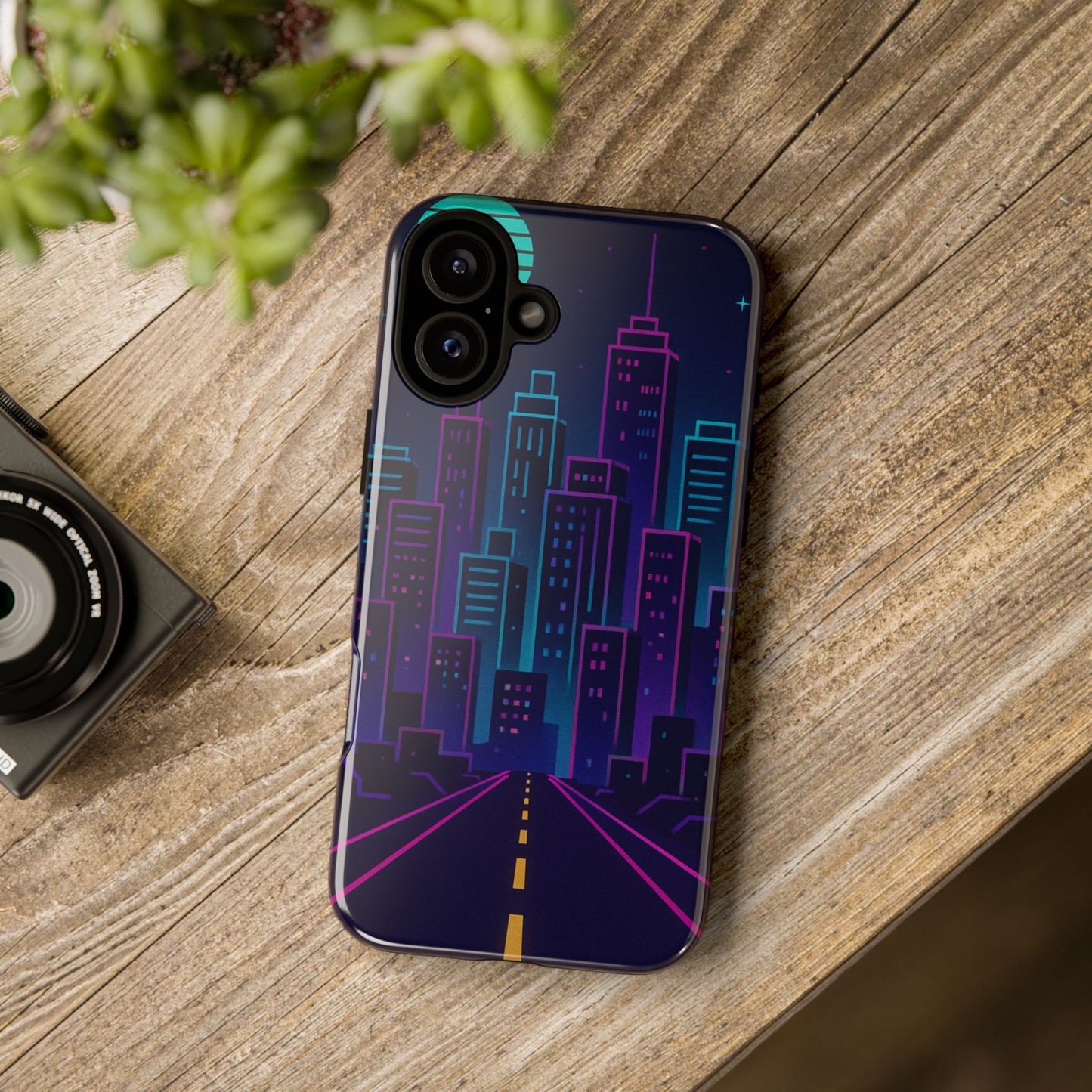 Cityscape Phone Case, Tough Cases, Urban Style, Nighttime Vibe, Phone Cover, Gift for City Lovers, Modern Design