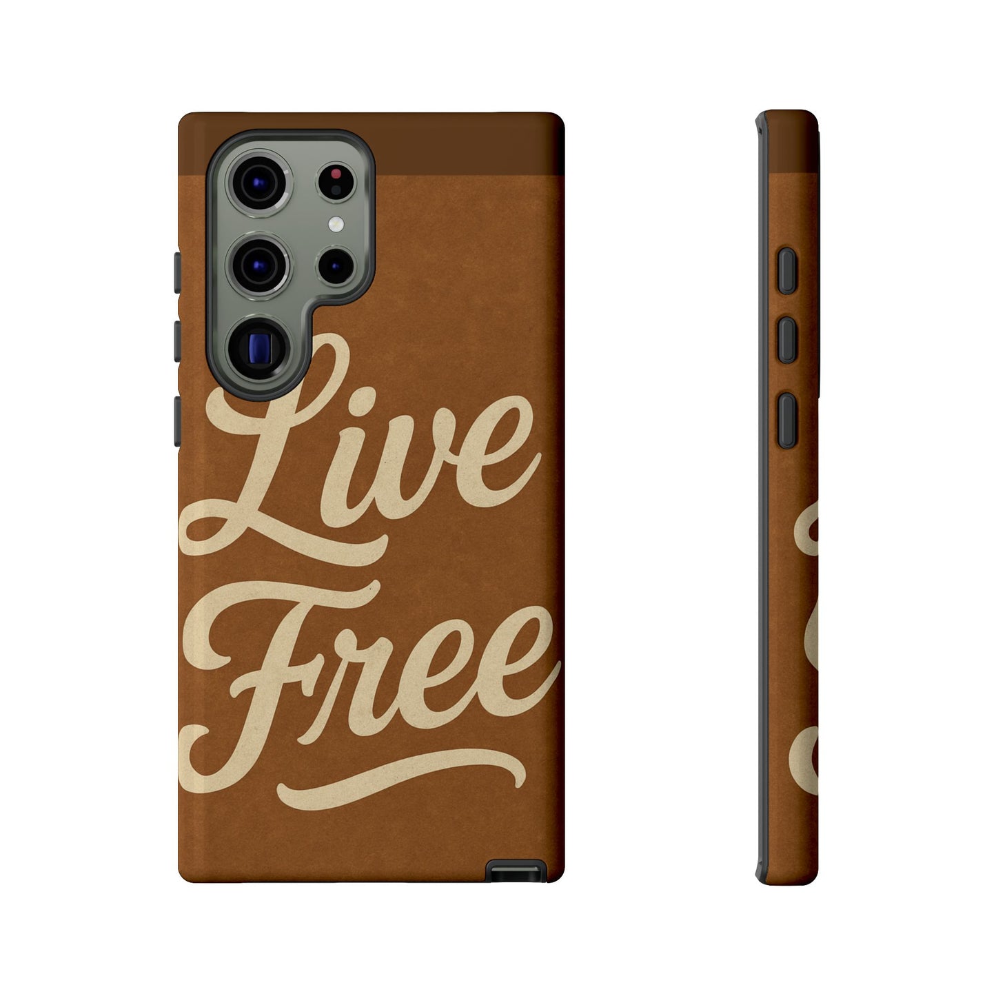 Live Free Phone Case, Tough Cases, Inspirational Phone Accessories, Gift for Adventurers, Customizable Design, Unique Tech Gifts