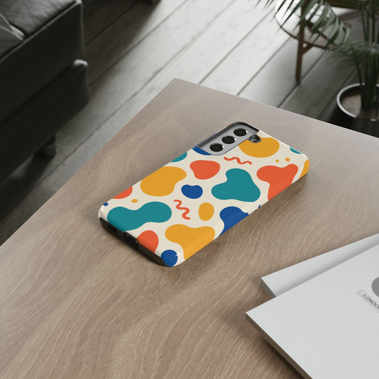 Colorful Phone Case with Abstract Design, Stylish Phone Cover, Trendy Tech Accessory for Her, Unique Gift Idea, Fun Patterned Case