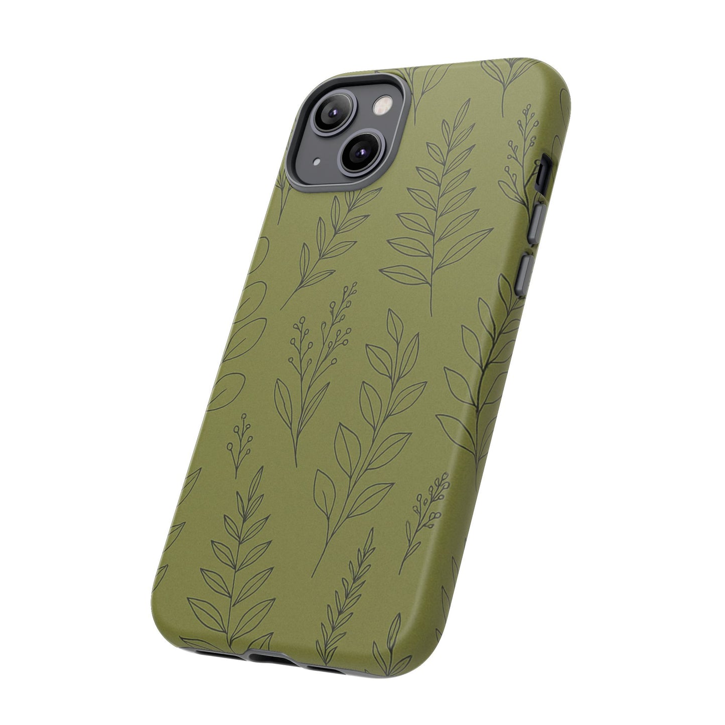 Stylish Phone Case, Botanical Design, Tough Phone Cover, Green Floral Case, Nature Inspired Gift, Eco-Friendly Accessory