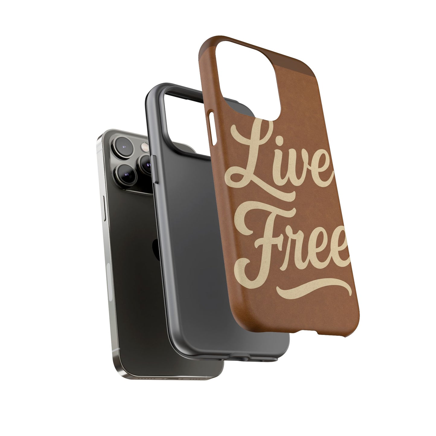 Live Free Phone Case, Tough Cases, Inspirational Phone Accessories, Gift for Adventurers, Customizable Design, Unique Tech Gifts