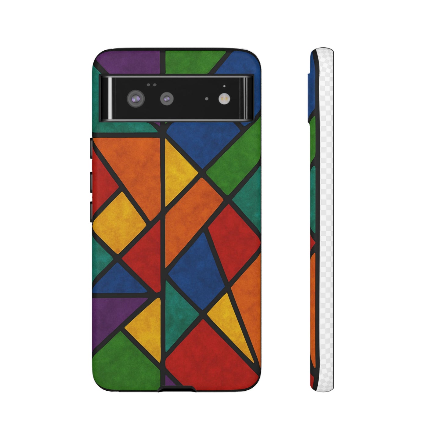 Colorful Phone Case, Stained Glass Pattern, Artistic Phone Cover, Unique Smartphone Protection, Vibrant Gift for All Occasions