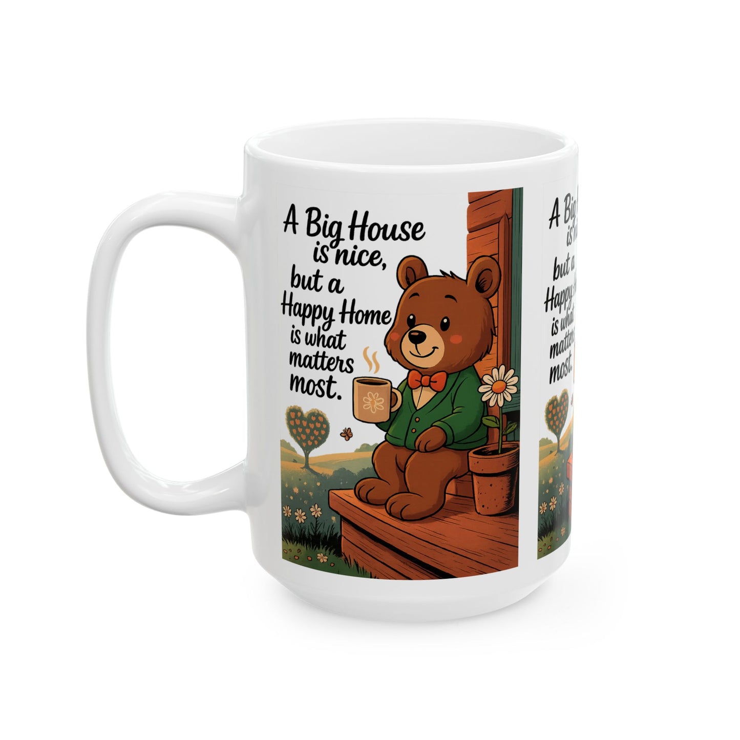 Cozy Bear Inspirational Mug - A Big House is Nice, But a Happy Home Matters Most, Cute Animal Coffee Cup, Gift for Home & Garden [...]