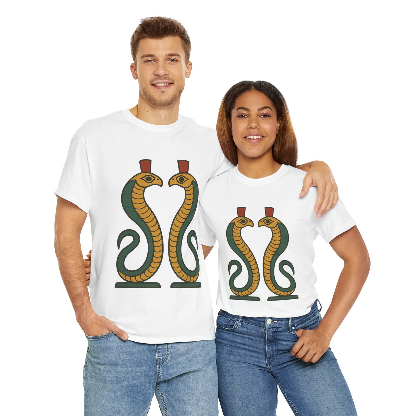 Cobra Graphic Tee - Unisex Heavy Cotton T-Shirt, Vintage Snake T-Shirt, Cool Graphic Tee, Animal Lover Gift, Summer Casual Wear, Egyptian
