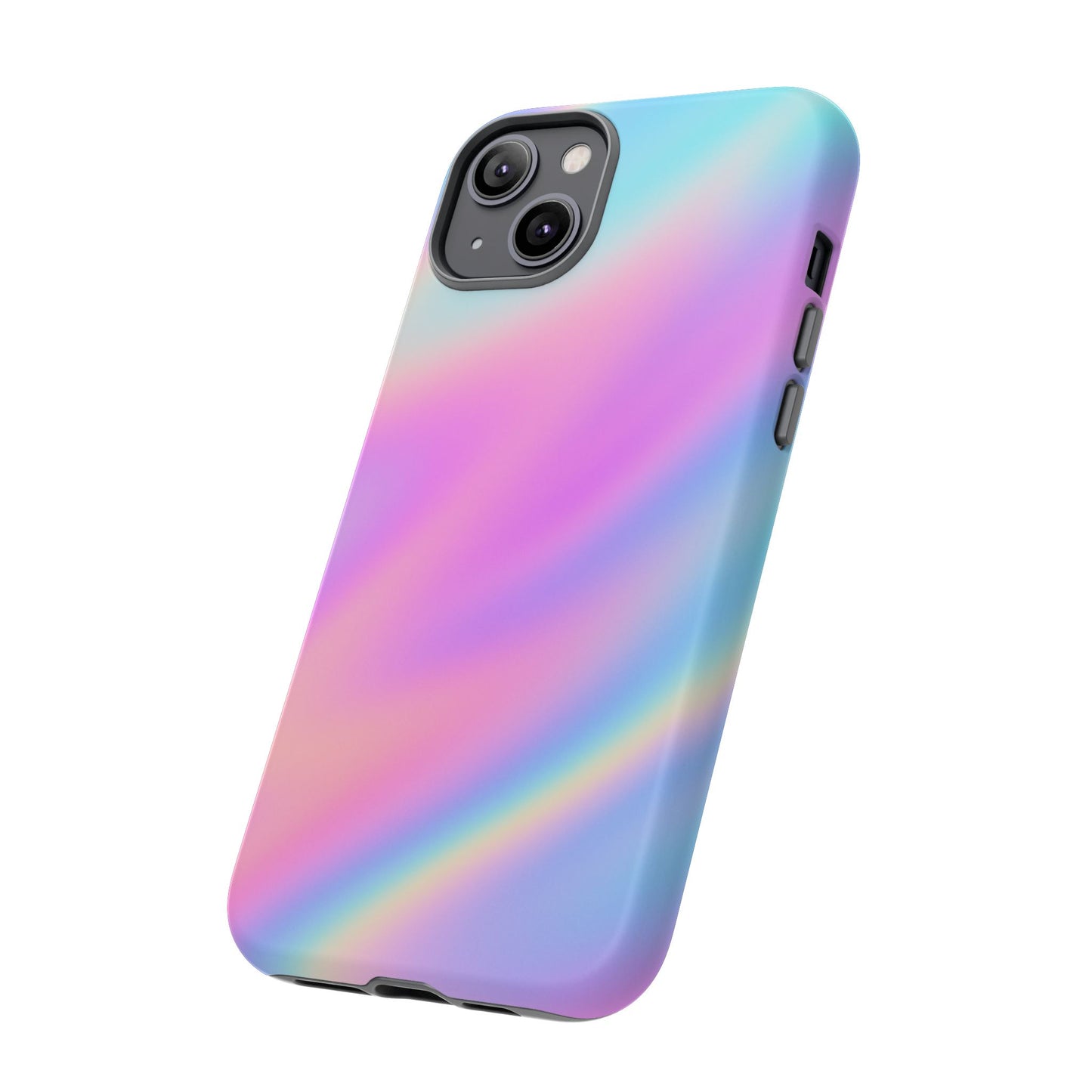 Colorful Holographic Phone Case, Tough Cases for iPhone, Trendy Phone Cover, Unique Gift for Her, Pastel Phone Accessory