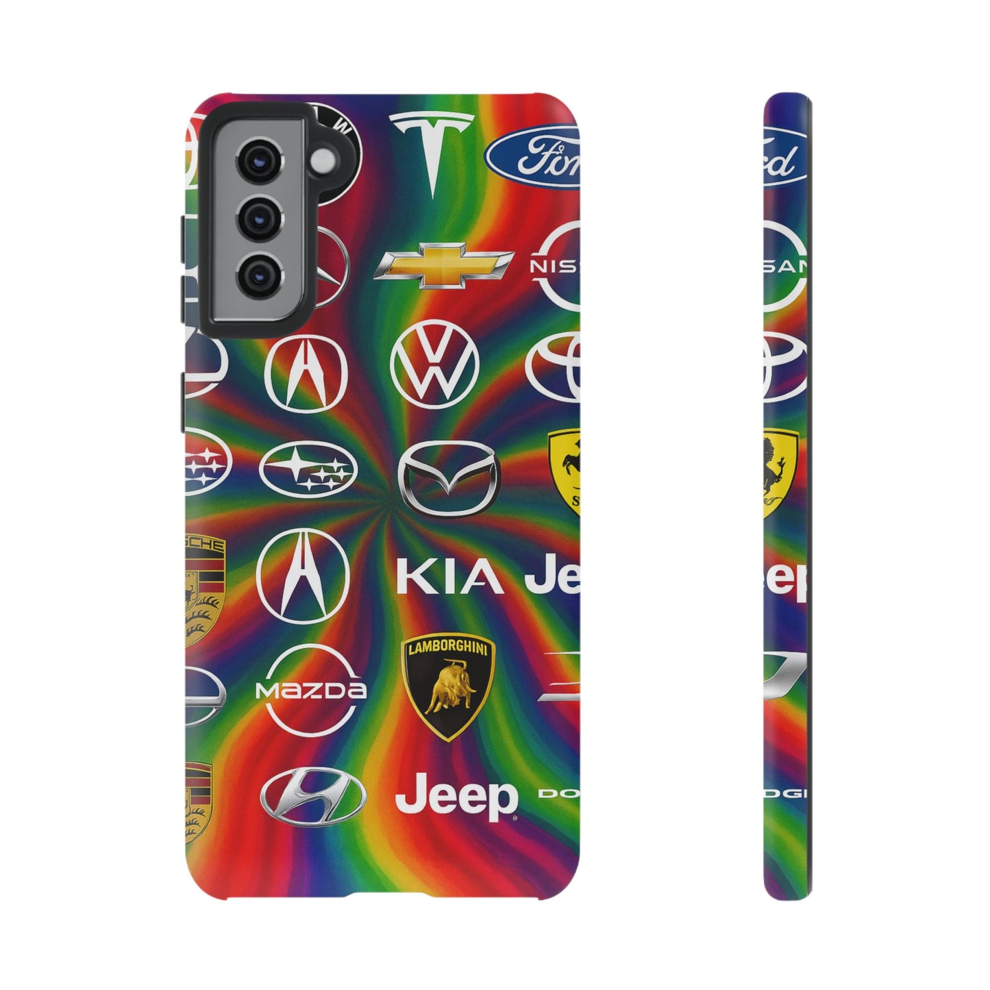 Colorful Car Logos Phone Case - Vibrant Tough Cases for Auto Enthusiasts, Unique Gift for Birthdays, Car Events, and Holidays