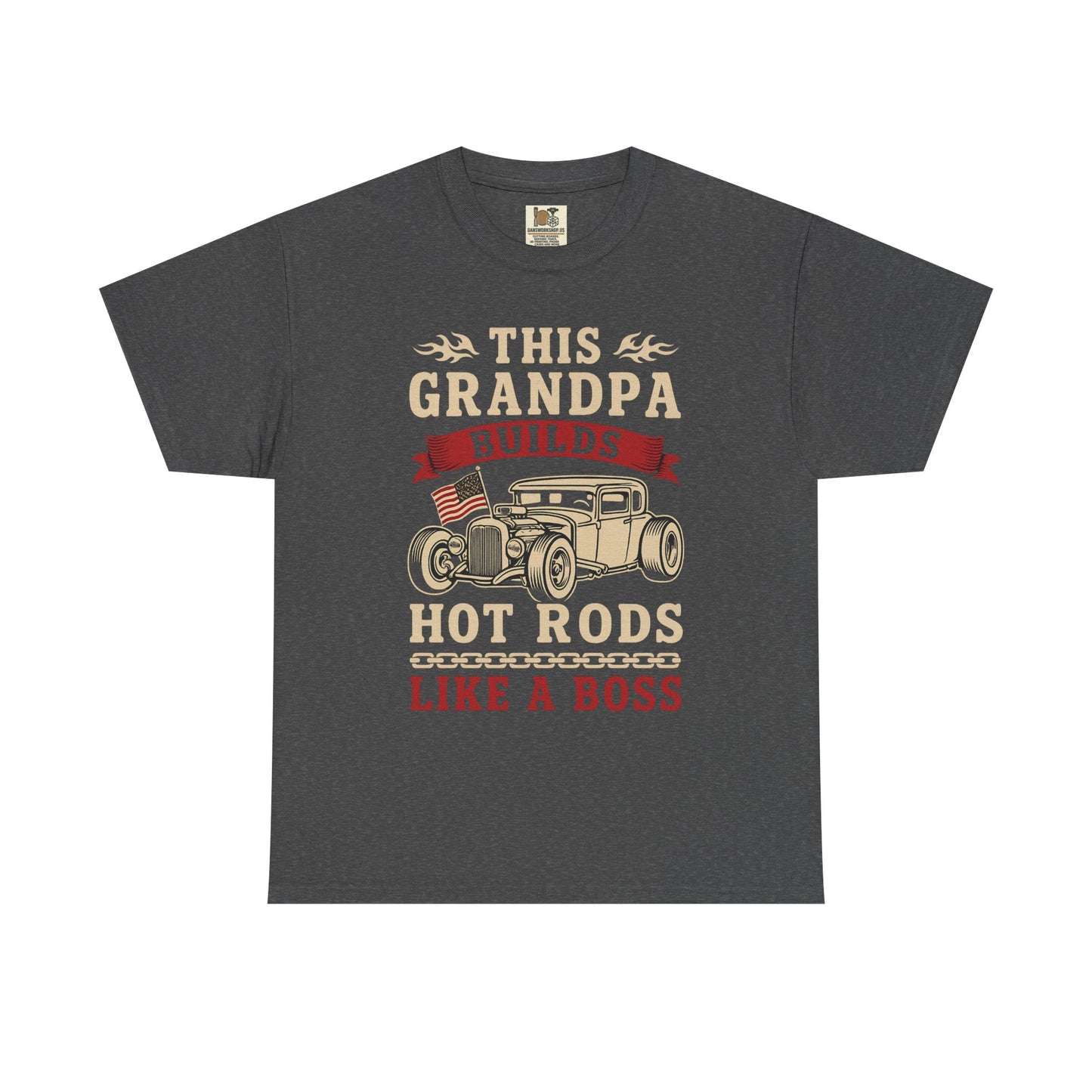 This Grandpa Builds Hot Rods Heavy Cotton Tee, Gift for Grandpa, Car [...]