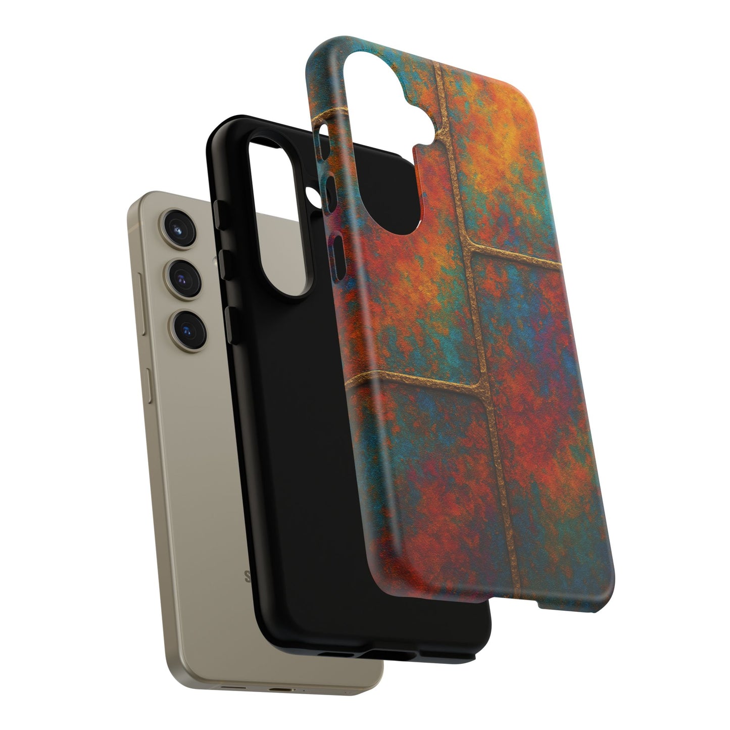 Colorful Textured Phone Case, Vibrant iPhone Cover, Tough Protective Shell, Unique Mobile Accessory, Artisan Phone Protection
