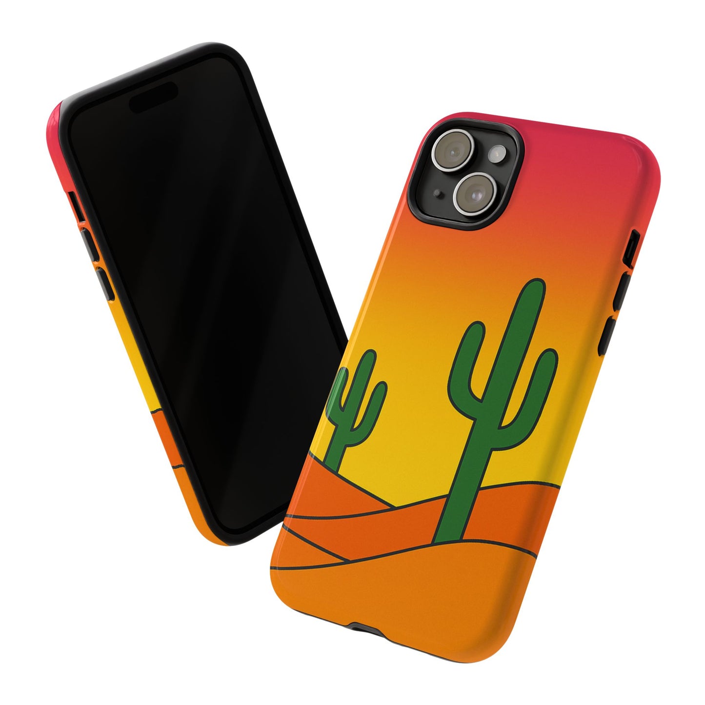 Desert Vibes Phone Case, Tough Cases, Cactus Design, Colorful Phone Cover, Summer Aesthetic, Unique Gift Idea