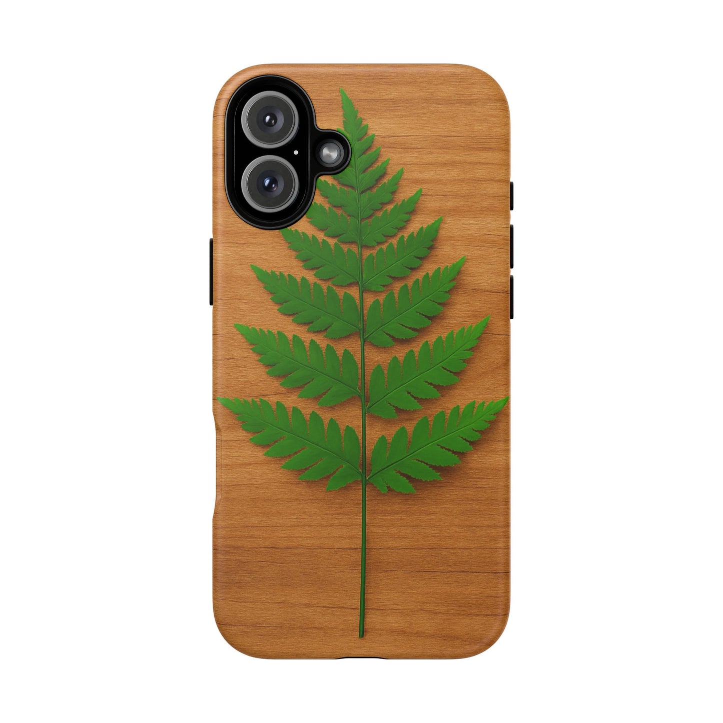 Wooden Fern Phone Case - Eco-Friendly Tough Cases for Nature Lovers, Unique Gift, Customizable Design, Nature-Themed Accessories