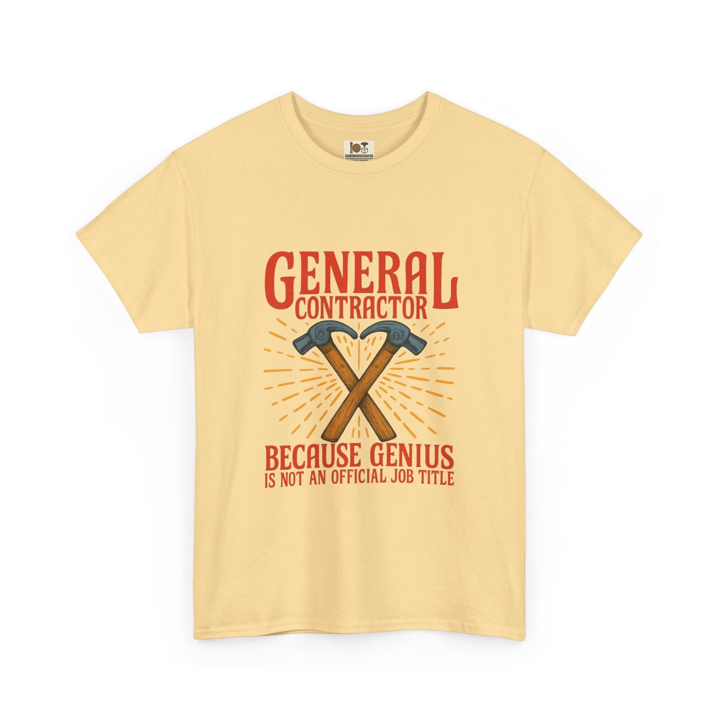 General Contractor Unisex Heavy Cotton Tee, Funny Construction Shirt, Gift for Builders, Workwear Tee, Casual Everyday Wear