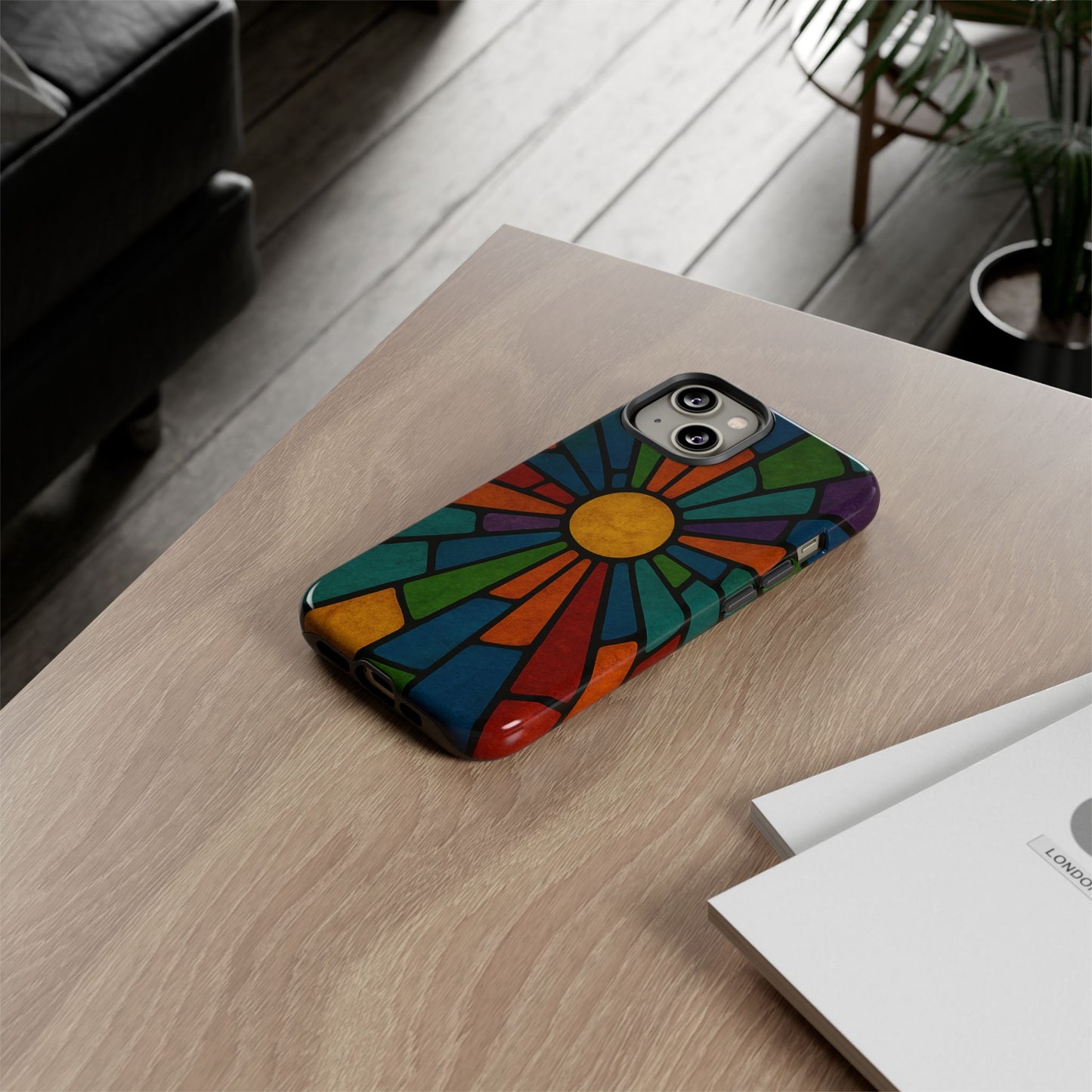 Colorful Stained Glass Phone Case, Tough Cases, Artistic Phone Cover, Vibrant Mobile Accessory, Unique Gift for Art Lovers
